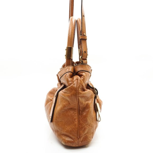 Auth Chloe Brown Leather Hand Bag #4237C57 - Picture 6 of 15